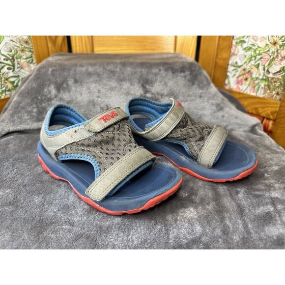 TEVA Sandals Kids Psyclone XLT Unisex Navy Hoo & Loop Strappy Blue Sz 10 - Picture 5 of 11